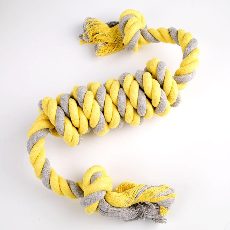 

Pet Supplies Dog Cotton String Toy Six Knot Large Dog Golden Retriever Labrador Knot Toy Bite-Resistant Molar Yellow hexagon knot