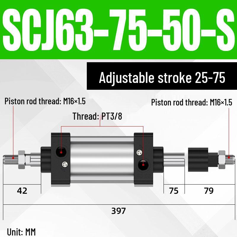 SCJ Adjustable Stroke High Thrust Pneumatic Cylinder SCJ32-160