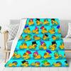 Custom Ultra-Soft Fleece Yellow Colorful Rubber Duck Pattern Throw Blanket Warm Flannel Blankets for Bed Home Couch Quilt