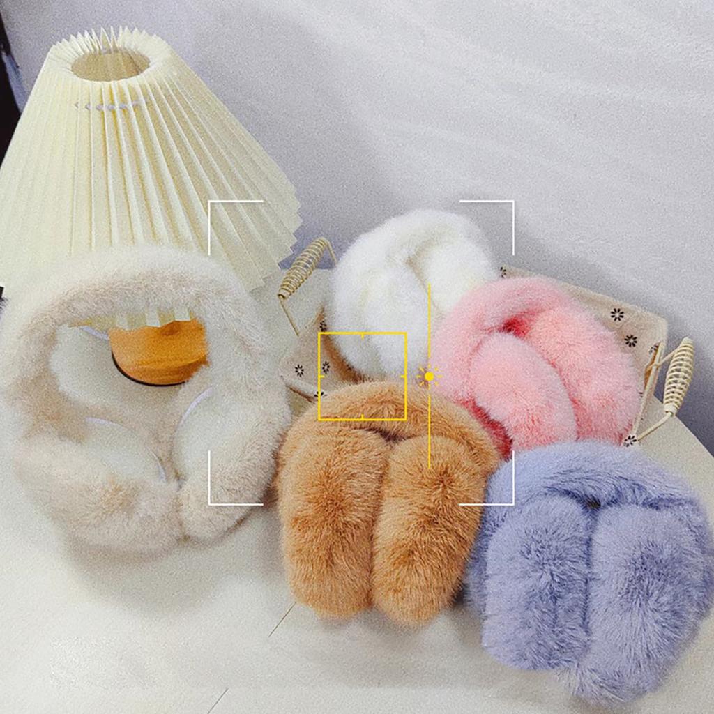 Fashionable Plush Ear Muffs for Women and Girl Foldable and Comfortable Ear Protectors for Easy Storage Sport Gear