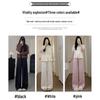 New 2024 High-Waisted White Ice Silk Wide-Leg Pants - Women's Summer National Style, Petite Sizes Available.