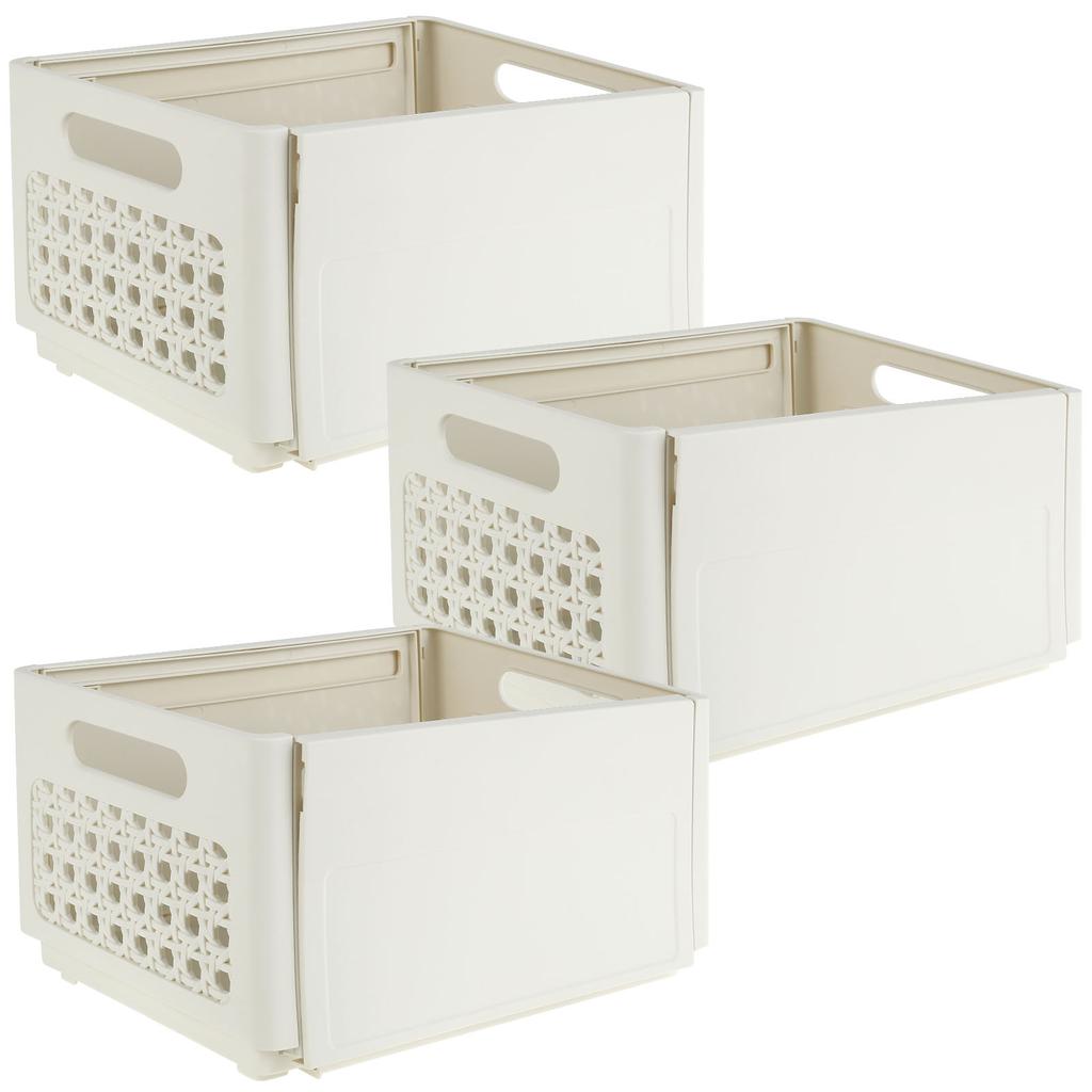 3Pcs Retractable Organizer Stackable Plastic Storage Boxes with Handles Multipurpose Drawer Organizer for Closet Pantry Cabinet