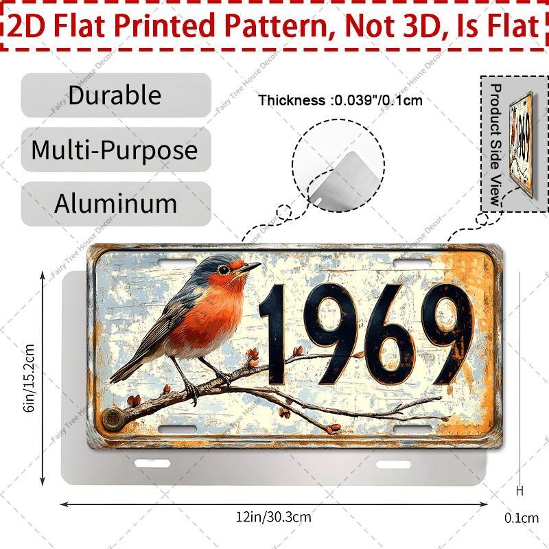 Car License Plate Metal Wall Decor 15x30cm