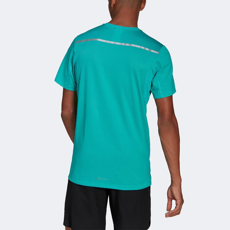 Adidas Camiseta de Rendimiento para Correr Over The Run para Hombre Tops Cian HB7464