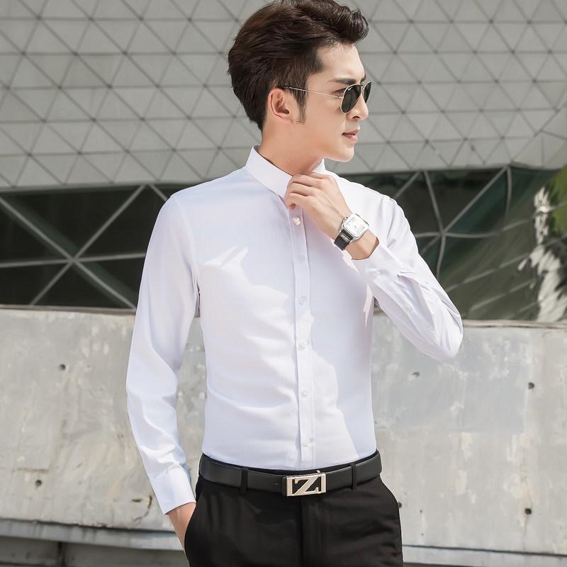 2020 Men's Oxford Long Sleeve Shirt - Youth Casual Slim Fit, Korean Style