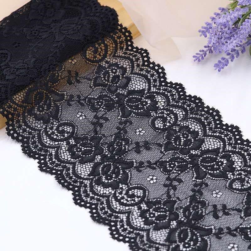 15cm Wide Soft Elastic Lace Trim for Skirts - Multi-color Options Available