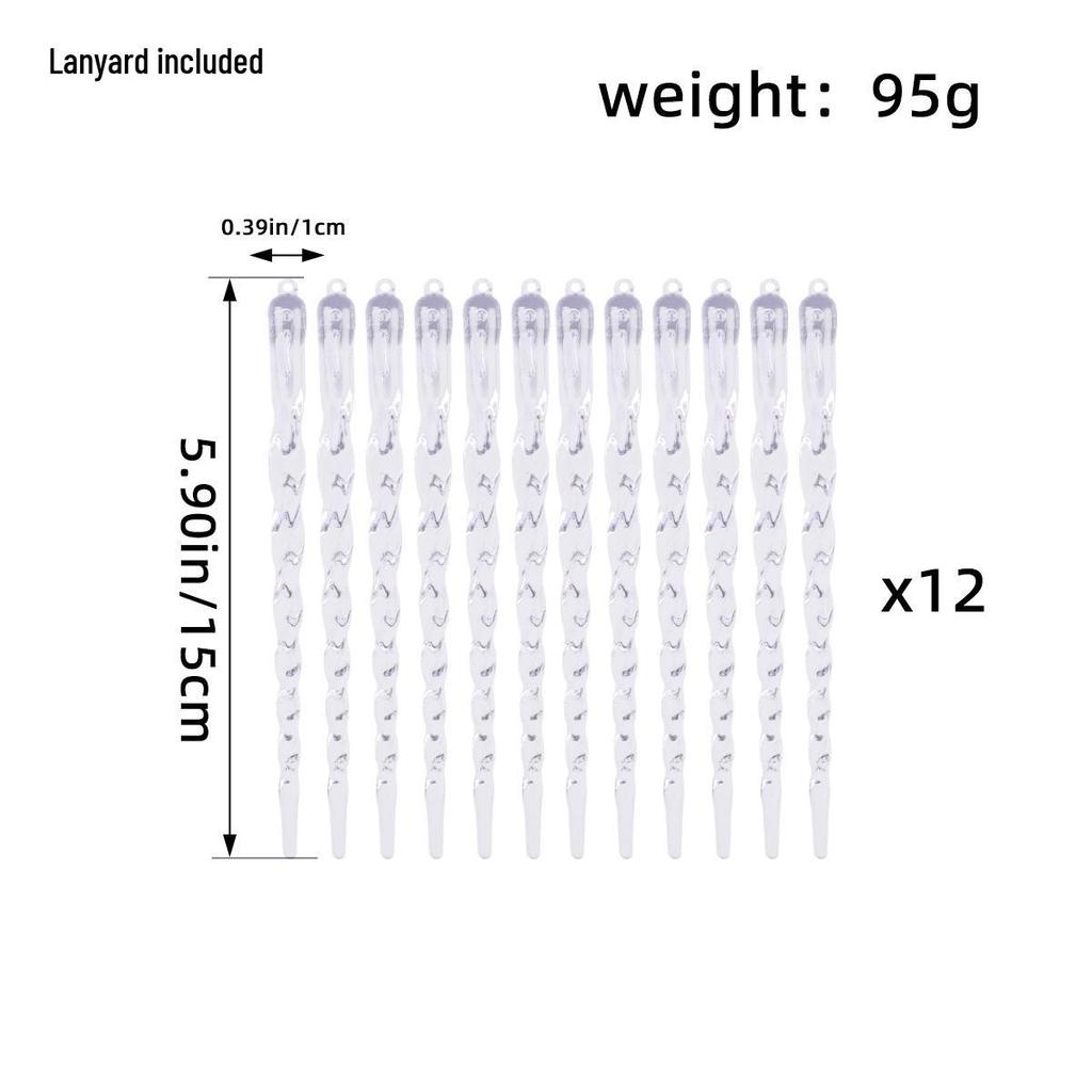 Průhledná přeshraniční vánoční ozdoba rampouch – Kreativní dekorace na stromek