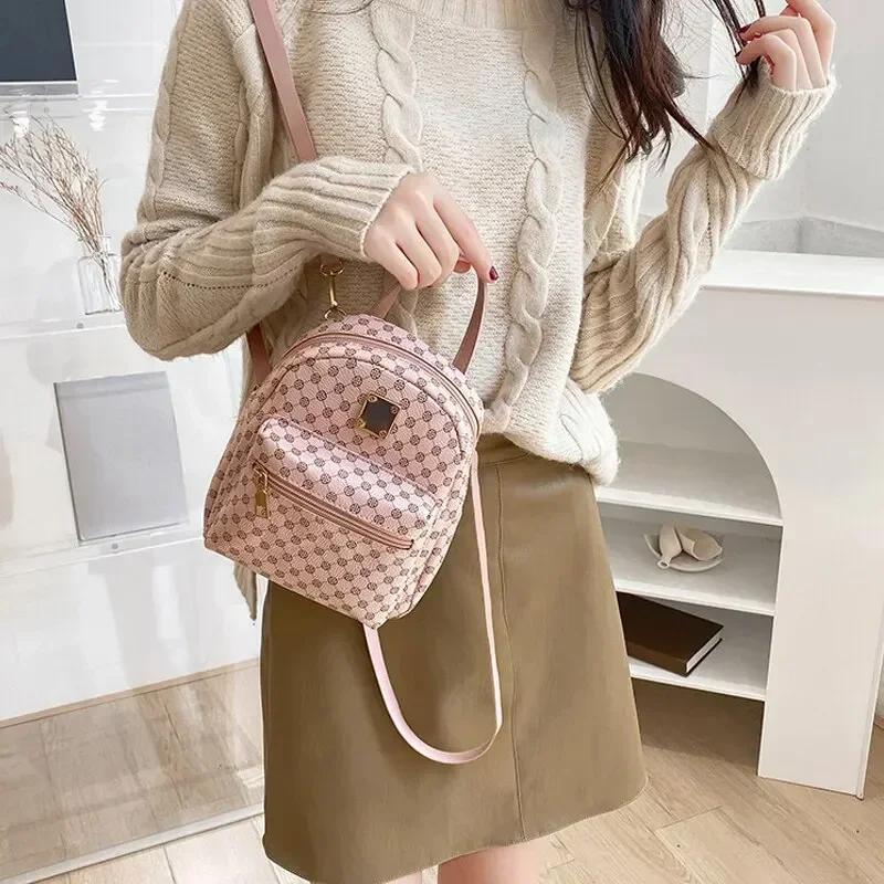 Fashion Women Backpack Small School Bags Mini Crossbody Handbag Schoolbag Daily Shopping Back Pack With Zipper Sac A Dos Mochila