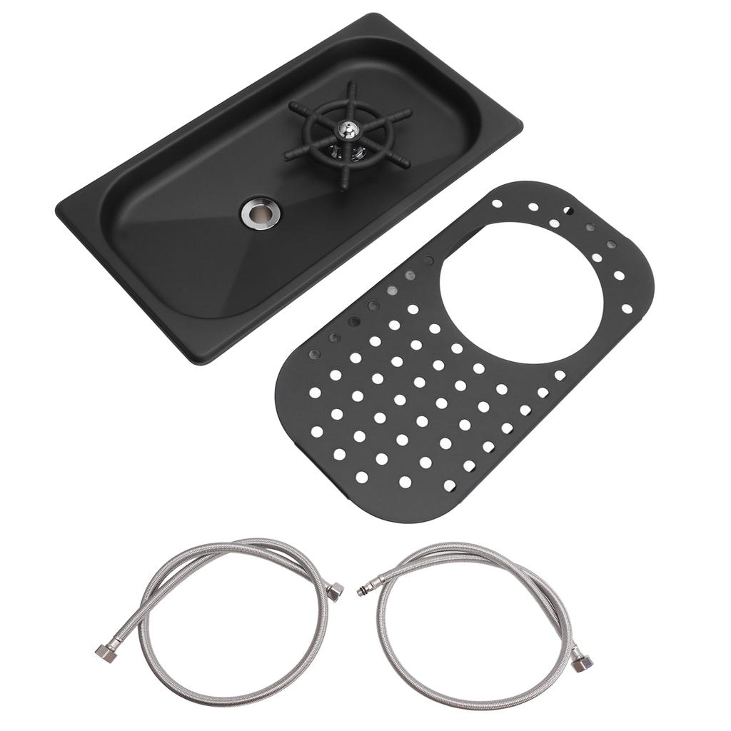 Ingebouwde Bekerwasser Roestvrij Staal Glasreinigingsspoeler Hoge Druk Bekerwasser Met Afvoer Druppelschaal Slang Voor Bar Koffiehuis