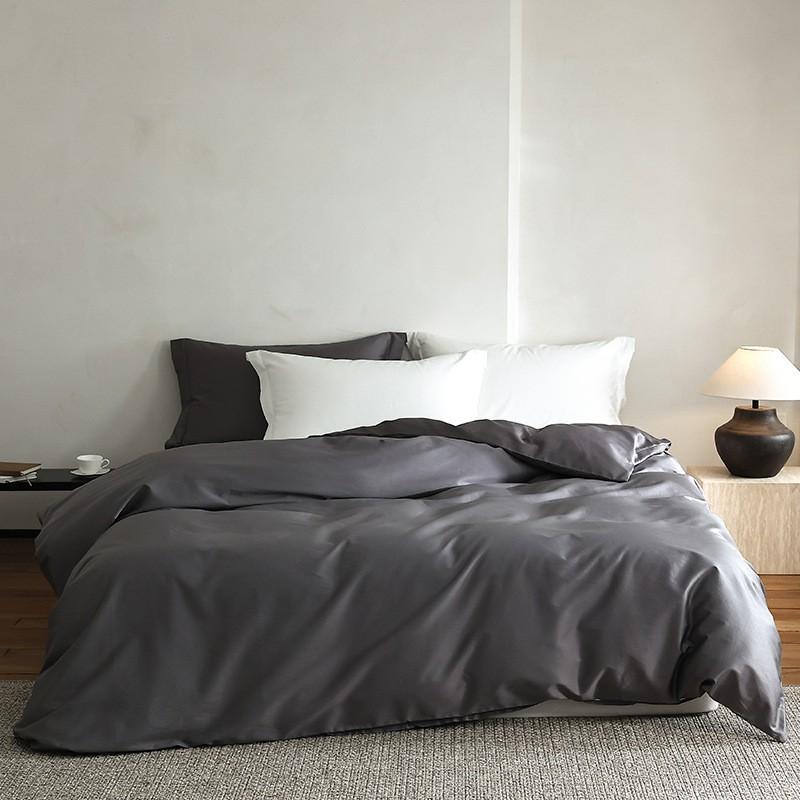 500TC Cotton Bed Sheet Set Solid Color Soft Breathable Bedding Modern Simple Style All Season Use