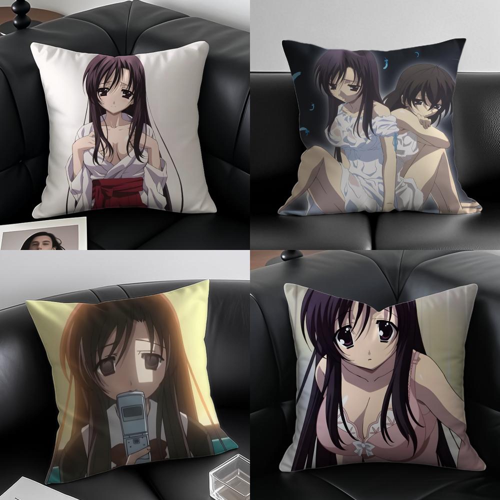 anime drama SSchool DDays Cushion Cover Pillow Case Antidustmite Invisible zipper silky plush cushion