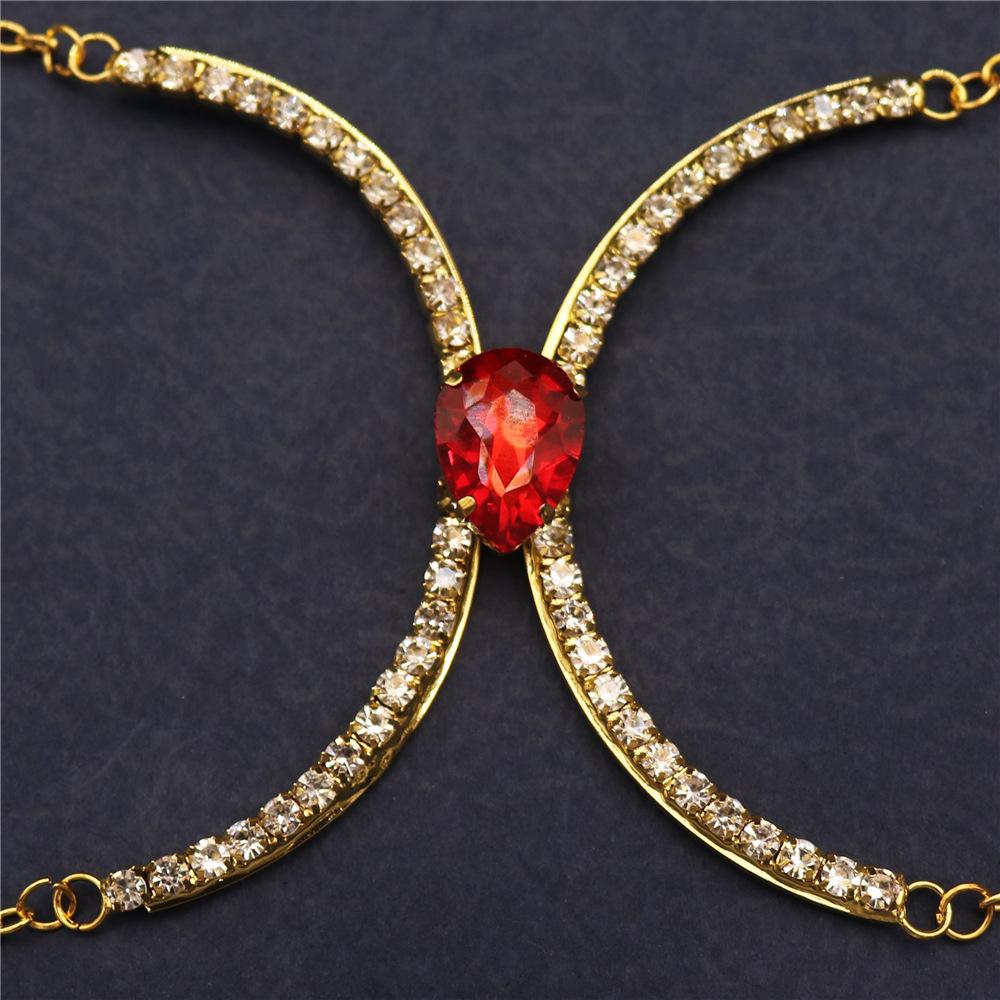 

European And American New Trend Water Drop Gemstone Chest Rest Nightclub Jewelry Sexy Rhinestone Breast Body Chain Body Chain