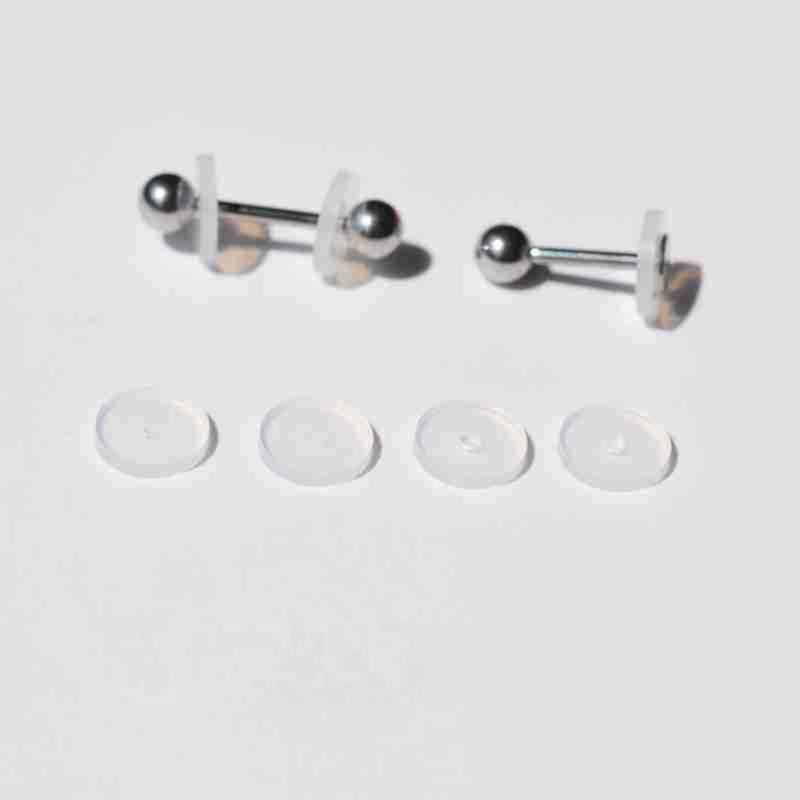 100pcs Stabilizer Earrings Backings Clear Silicone Earrings Back Stopper Practical Healing Discs Pads for Ear Support