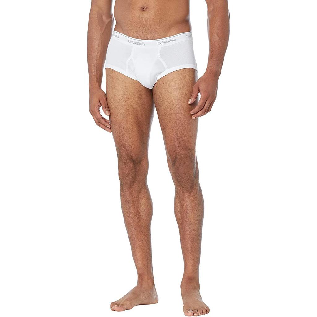 Calvin Klein Pevný Pas s Logem Trojúhelníkové Spodní Prádlo 3-Pack Pánské spodní prádlo Bílá NB3999-100