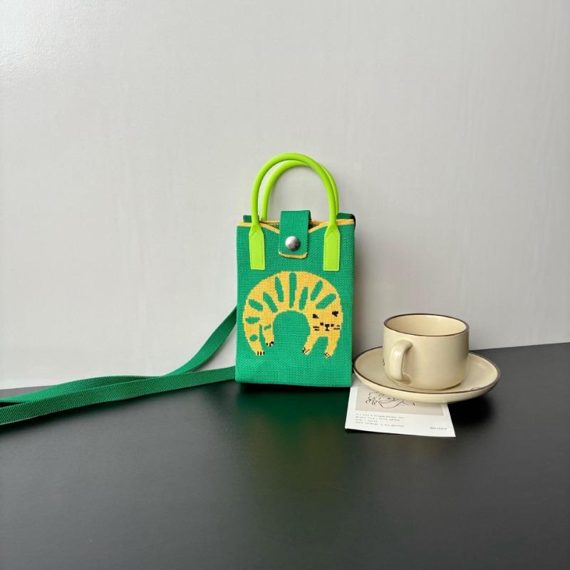 Premium Sense Ns Mobile Phone Bag New Cartoon Knitted Bag Dopamine Niche Versatile Messenger Shoulder Bag Handbag
