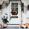 Creative Halloween Gift Ideas Wooden Welcome Sign for Front Door, Witch Cauldron Hanging Plaque, Seasonal Home Accents Waterproof Pendant with