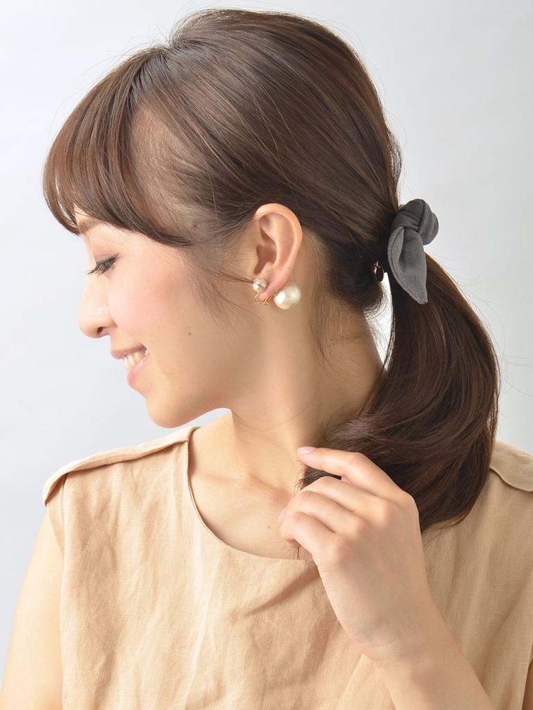 Cotton Pearl Back Catch Earrings Double Pearl Design Catch E2038 [VINGTAINE] 2-way