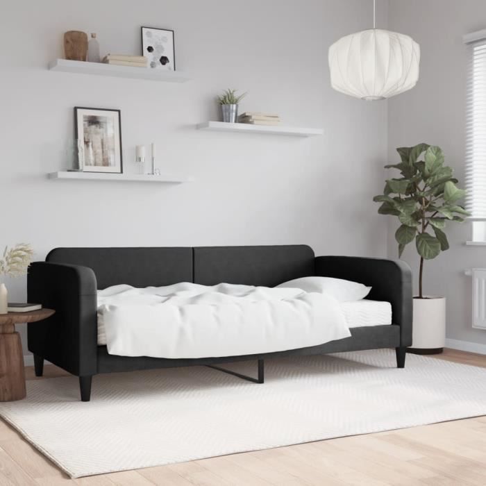 VidaXL Daybed with Mattress Black 90x190 Cm Fabric 3196810