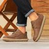Men Plus Size Retro British Style PU Leather Shoes Ankle Comfortable Foot Feel Casual Shoe Wear-resistant Outsole Walking Shoes