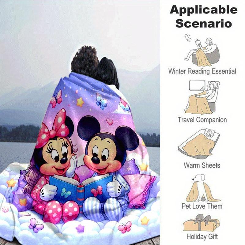 1pc Mickey Printing Blanket - Soft, All-Season Throw for Living Room, Bedroom,Personalized Gift with Adorable Cartoon Design