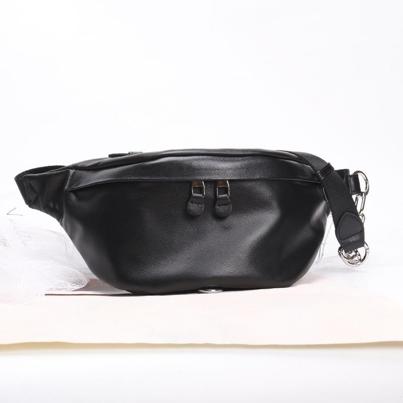 

Waist Bag, Women s Trendy Australian Station, Leather Chain, Diagonal Cross Chest, Top Cover, Leather Leather, Fashionable and Versatile Shoulder Bag
