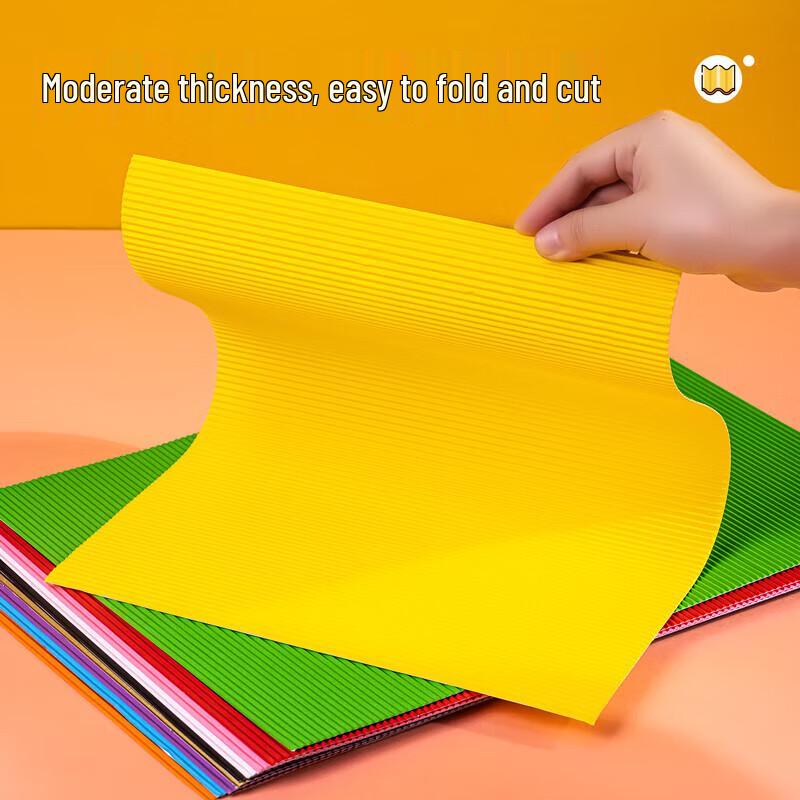 Deli 83613 A4 10-Color Corrugated Craft Paper