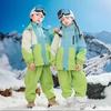 New children's ski suits for boys and girls, thickened and warm  three-proof jackets, three-piece set for primary school students in autumn and winter