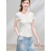 LADY IDEAL Lyocell Round Neck Slim Fit T-shirt