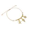 Adjustable Charm Bracelet Ceramic Starfish Shell Fish Pendant Braided Rope Jewelry for Casual Wear Gift Ideas
