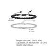 Vnox 2pcs/Set Adjustable Natural Stone Beads Bracelet for Men, Stainless Steel Chain Bracelets and Beads Bracelet Jewelry Set