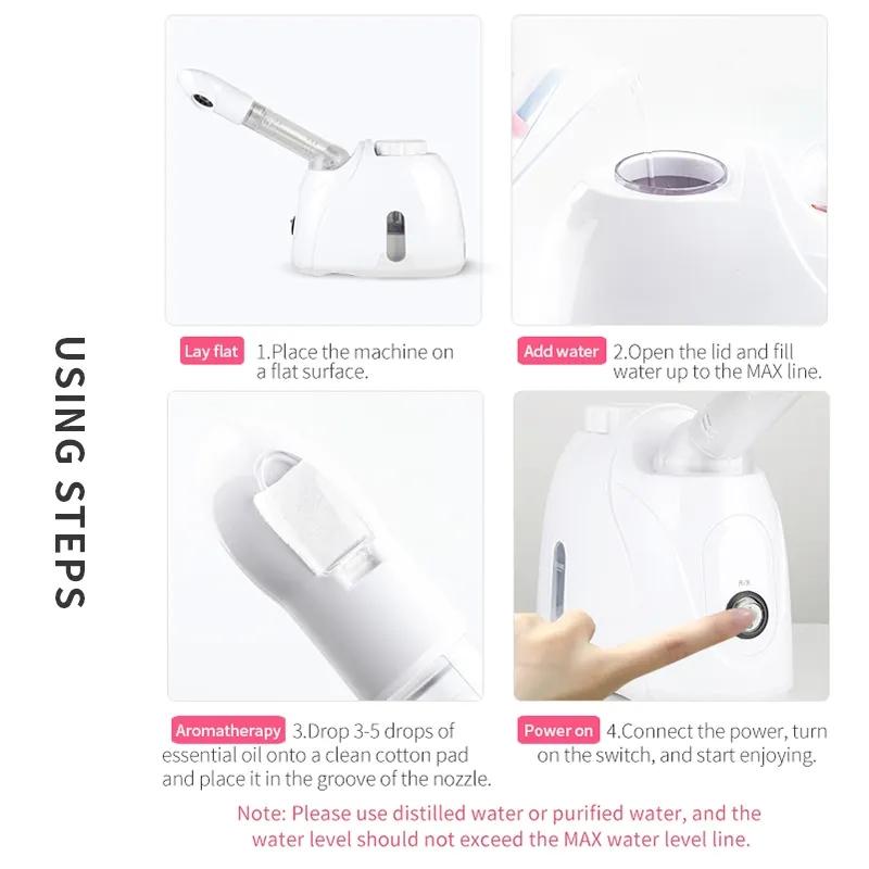 Hot Mist Humidifier Face Facial Steamer Deep Hydrating Cleansing Vaporizer Sprayer Moisturizing Salon Home Spa Skin Care Tool