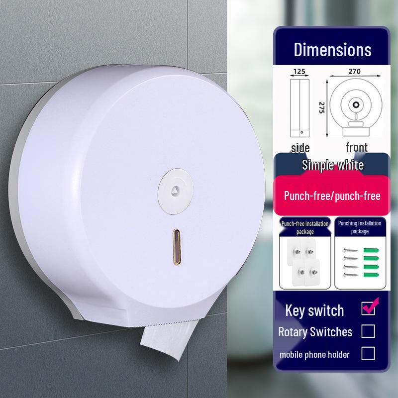 Wall-Mounted Waterproof Jumbo Toilet Paper Holder for Hotel Bathrooms