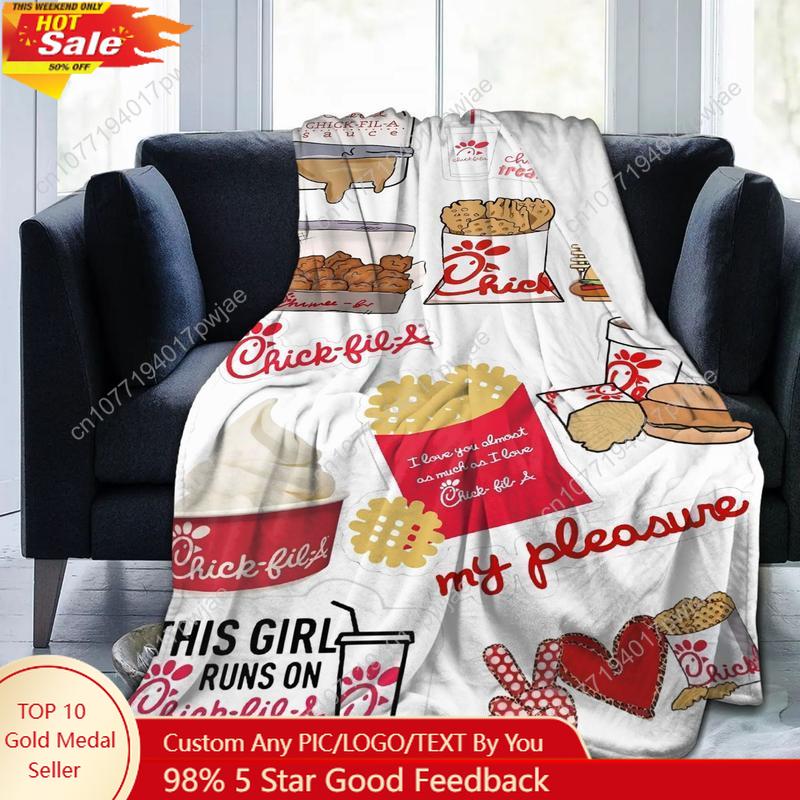 Chick-fil-a Themed Flannel Blanket - Soft