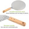 Wooden Handle Pizza Shovel Spatula Stainless Steel Cake Shovel Pan Pastry Paddle  Kitchen Baking