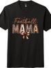 Trendiges Fußball Mama Unisex T-Shirt Leopardenmuster Spieltag Lässiges Streetwear Tee