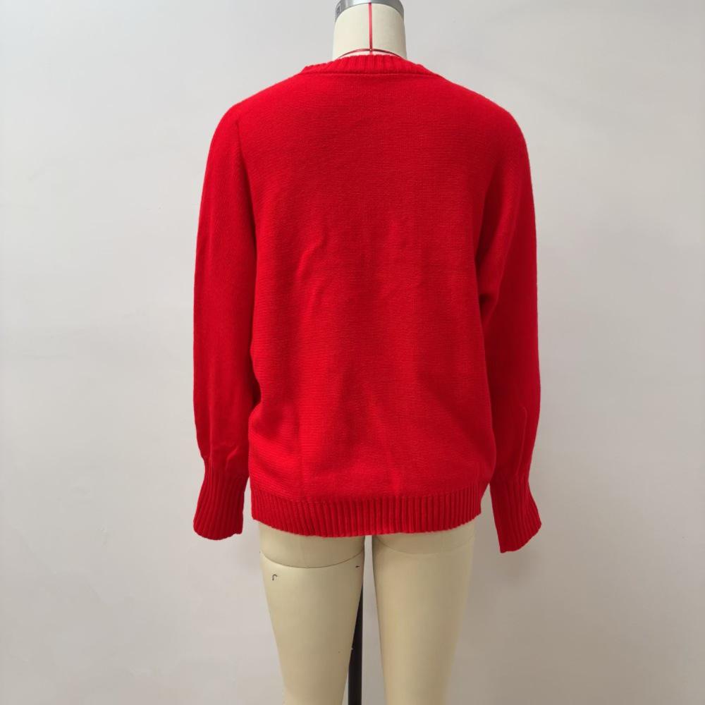 2025 Autumn/Winter Loose Christmas Round Neck Knit Sweater - European/American Style