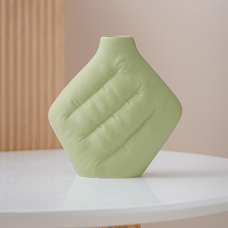 Ceramic Vase Fluffy Wrinkled Texture Creative Flowerpot Flower Vase Decorative Ornaments Home Decoration Accessories