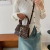 Schicke Vintage Leopard Print Pendler Kleine Quadratische Tasche Modisch Und Vielseitig Für Den Täglichen Gebrauch