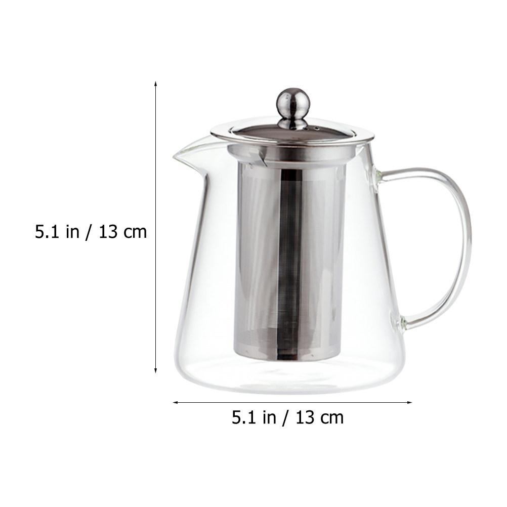 Exquisite Heavy Duty Glass Teapot with Built-in Tea Infuser for Kung Fu Flower Fruit Herbal Tea Stovetop Compatible Clear Teapot