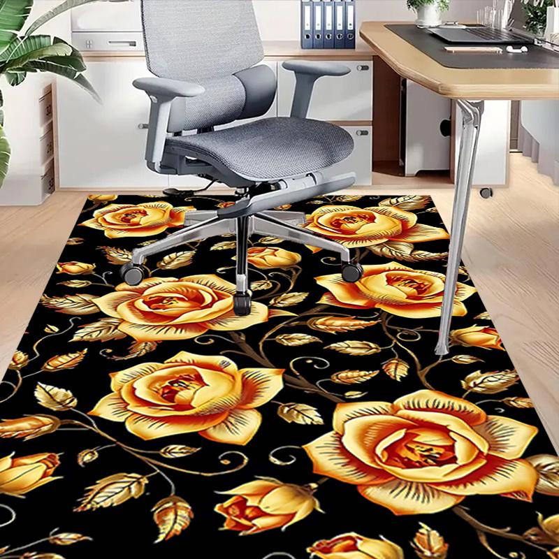 1PC Golden Roses Anti-slip Carpet, Suitable for Office, Bedroomand Playrooms. It Can Also Be Used As a Sofa Footrest cover-R62