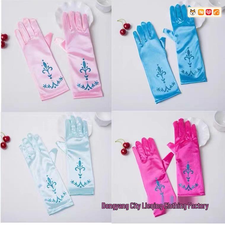 Princess Elsa Kids' Satin Gloves – Snow White Frozen Sophia Bow Performance Long Gloves