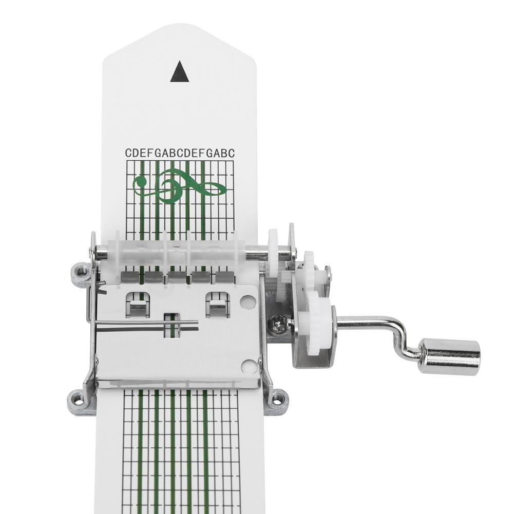 15 Note Hand Crank Movement with 3Pcs Blank Paper Tape and Hole Puncher for DIY Music Box Parts