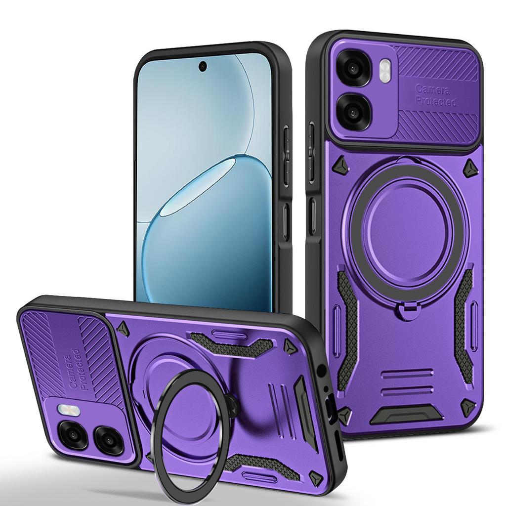 Magnetic Case For Oppo A6x 5G / A6x 4G Shockproof TPU + PC Phone Back Cover with Kickstand