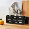 3 Compartments Cutlery Holder Wooden Storage Rack Portable Kitchen Utensil Holder  Table Countertop