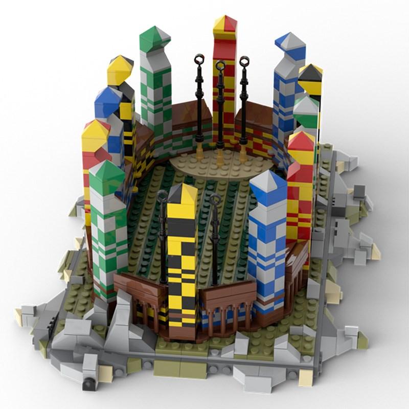 Buildmoc Creative Expert Magic School Quiditchs Pitch Sports Venue Architecture City House MOC25430 Building Blocks Toys for kid