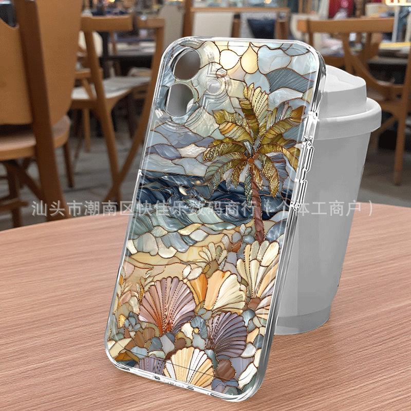 Beautiful Seaside Beach iPhone17ProMax/16plus/15/14/13/12/11 Literary Style Mobile Phone Case