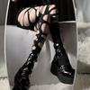 High Elastic Hand Tear Stockings Spice Girl Open Black Silk Sexy Fun Black Silk Big Ripped Stockings Pants
