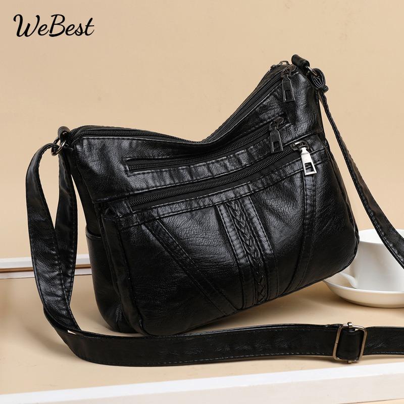 Women Crossbody Bag Large Capacity Korean Shoulder Bag Mini Square Bag Minimalist Embroidered Mom Bag Casual Bag
