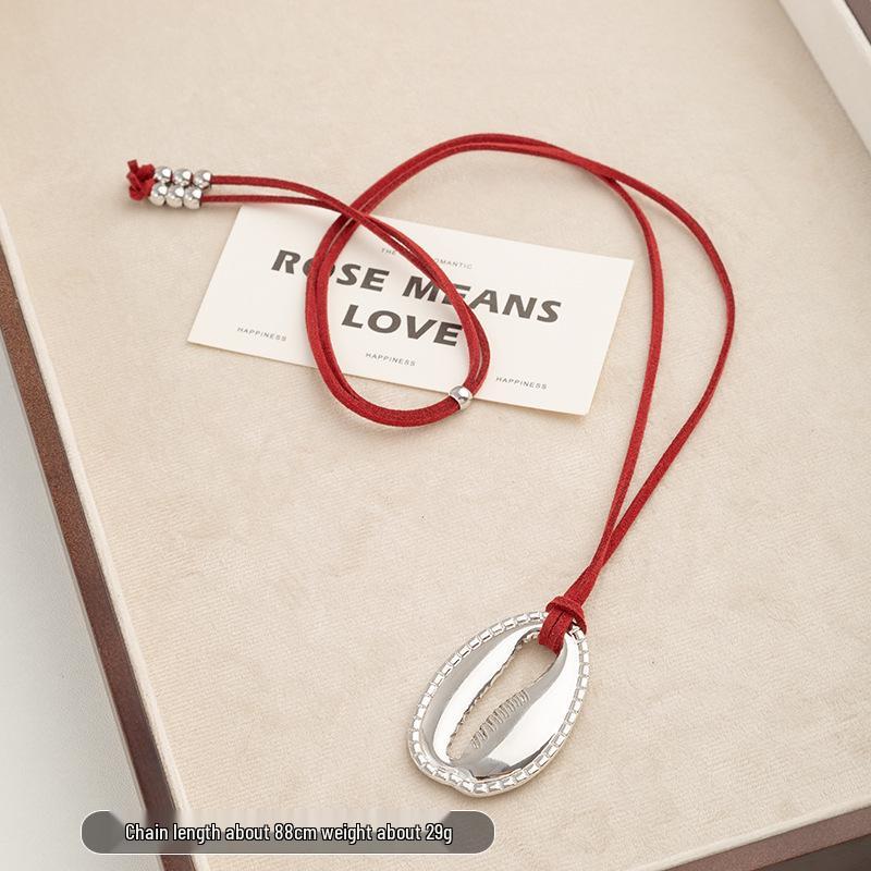 2025 Fashion Leather Cord Clavicle Necklace - Women's High-End Luxury Pendant Chain Accessories