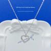S925 Sterling Silver Arrow Through Heart Necklace for Women - Elegant, Minimalist Design, Perfect Valentine's Day Gift